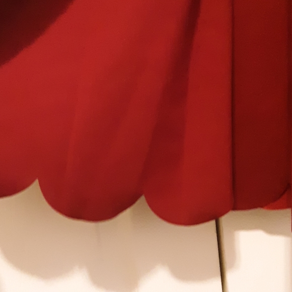 Rich Maroon Scalloped Tie Dress - Picture 5 of 5